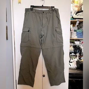Women’s Convertible hiking pants, Sz Lg—olive green